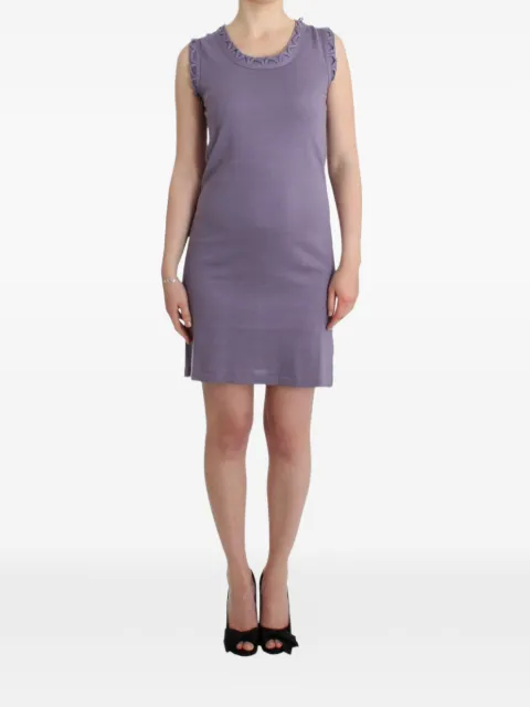 John Galliano braided-detail A-line mini dress Purple SIG11571
