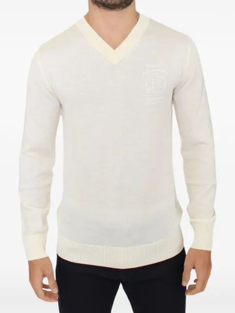 Ermanno Scervino logo-embroidered V-neck sweater Neutrals ERM10336