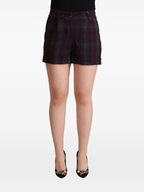 BENCIVENGA plaid rolled-cuff shorts Black SKI1694