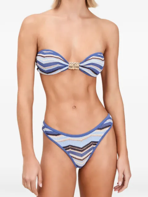 Devon Windsor chevron-knit bikini Blue SU26718B