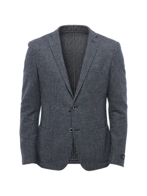 Corneliani checked single-breasted blazer Blue 82XZ598836304002