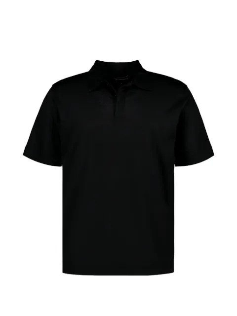 Emporio Armani logo-embroidered wool polo shirt Black EM004517AF22405UC001