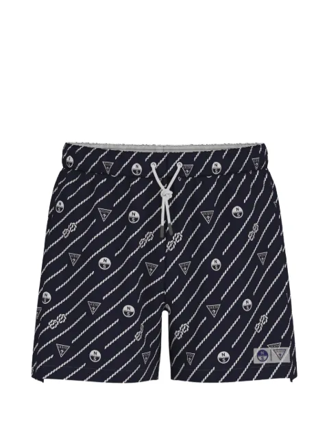 GUESS USA x North Sails rope-motif logo-print swim shorts Black M6GZ20W2170