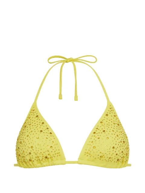 GUESS USA crystal-embellished triangle bikini top Yellow E6GJ34MC040