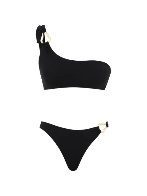 ZIMMERMANN Roselight Trim one-shoulder bikini Black 9058WSS264