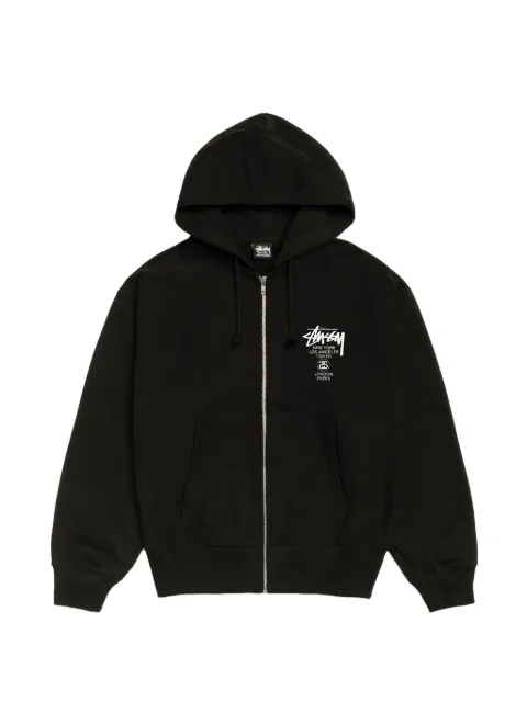 Stüssy World Tour zip-up hoodie Black STUS457