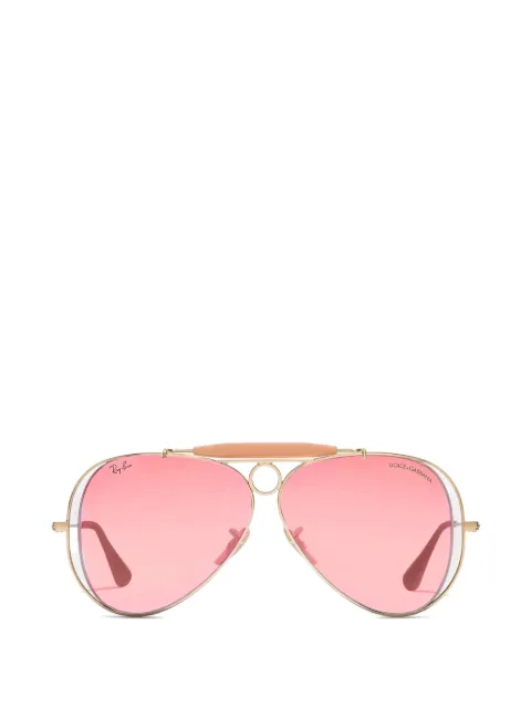 Dolce & Gabbana Eyewear X Ray-Ban double-frame pilot sunglasses Gold VG3138VM184