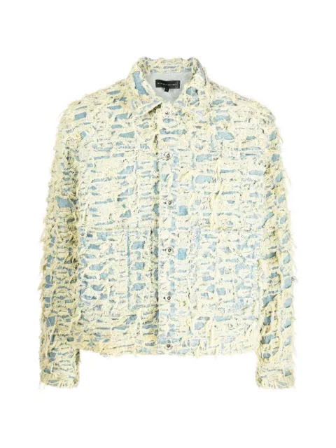 Who Decides War Barren distressed denim jacket Blue 10111376993