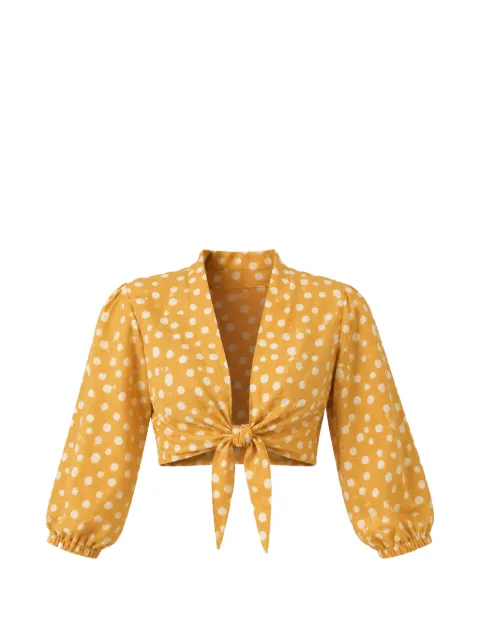 Adriana Degreas polka-dot tie-fastening blouse Yellow BLAF0020V26