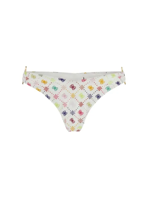 GUESS USA monogram-print ring-detail bikini bottoms White E6GO23MC04R