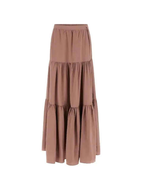 GUESS USA tiered gathered maxi skirt Brown W6GD33W1855