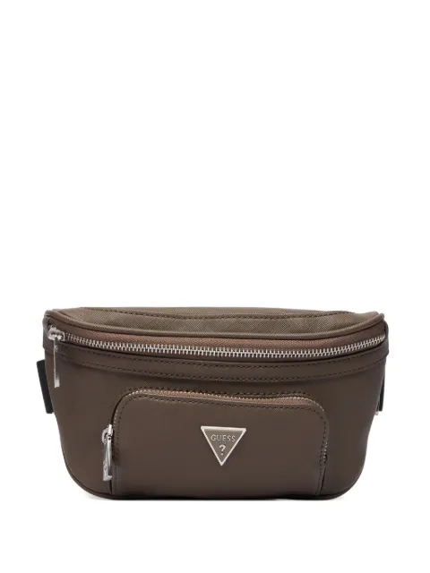 GUESS USA Certosa logo-plaque zip-fastening belt bag Brown HMECSAP3332