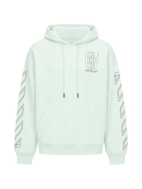 Off-White Outline Double Arrow Skate hoodie Green OMBB085S26FLE0063032