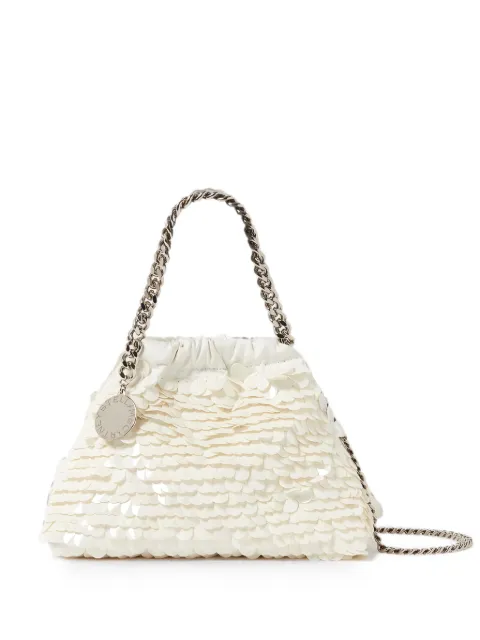 Stella McCartney Falabella mini sequin-embellished drawstring bag White 7B0144WP0697