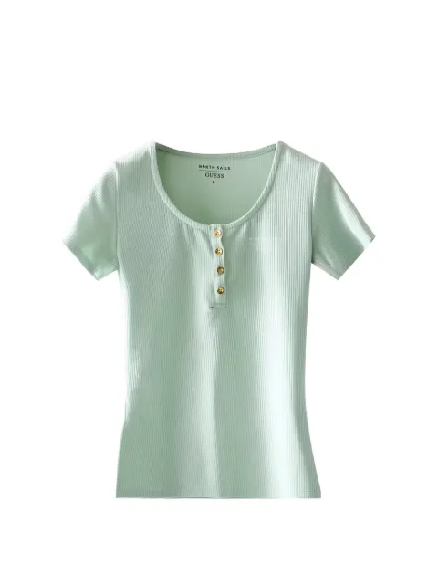 GUESS USA x North Sails ribbed-knit T-shirt Green W6GP01K2658