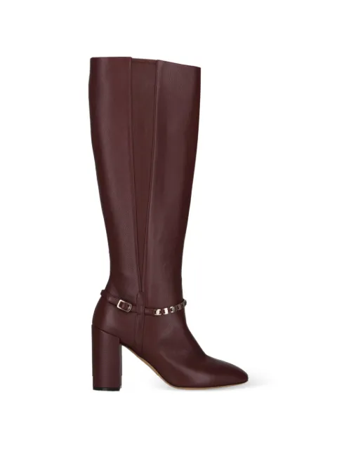 Ferragamo Gancini chain-link knee-high boots Red 733608