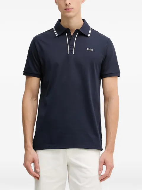 GUESS USA piqué-texture tipped polo shirt Blue M6GP27K3179