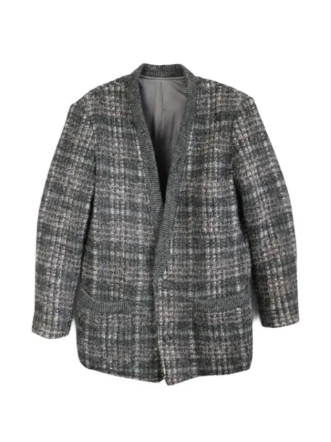 Issey Miyake Pre-Owned 1980s textured check blazer jacket Grey HOLAMIY240