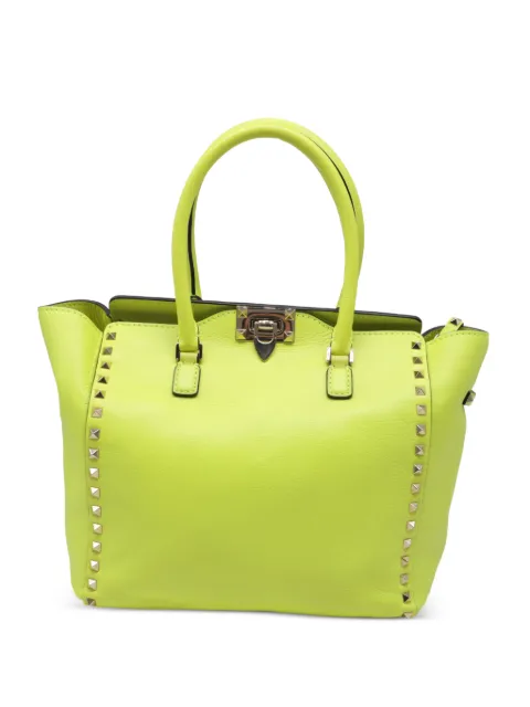 Valentino Garavani Pre-Owned Rockstud leather tote bag Green GILTPUUSBA735857W