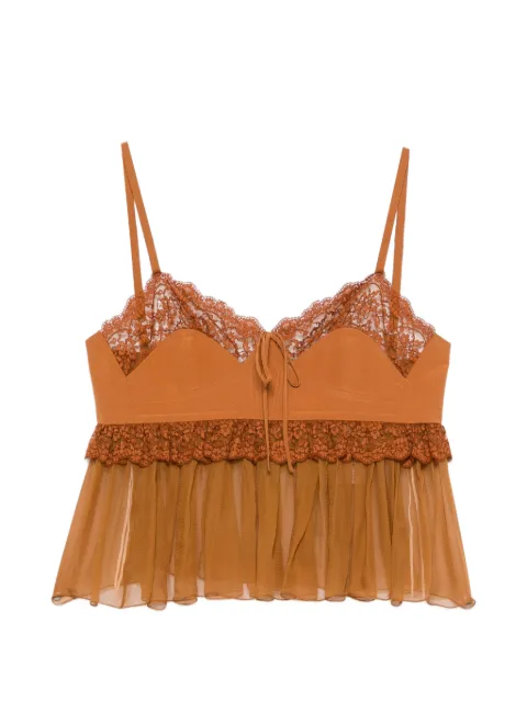 Chloé lace-trim blouse Brown CH26AHT17005255