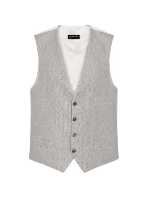 L.B.M. 1911 Lubiam textured V-neck waistcoat Grey 816101138597
