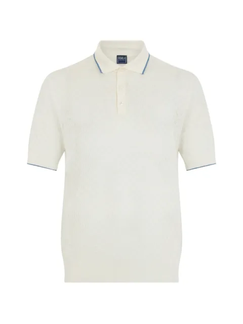 Fedeli contrast-trim short-sleeve polo shirt White 7UE05724