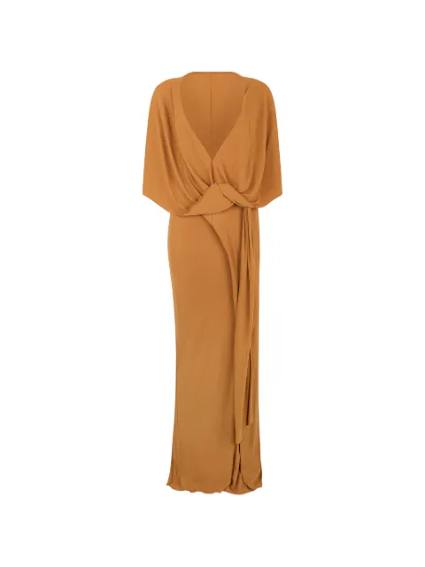 Alberta Ferretti twist-detail V-neck maxi dress Orange V04460127