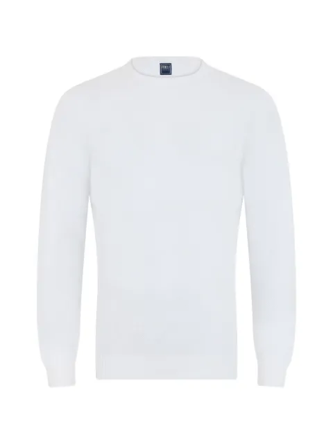 Fedeli long-sleeved cotton sweater White 7UED5906P