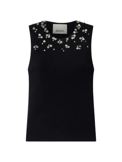 ISABEL MARANT Apoline sleeveless sequin cashmere-silk knit pullover Black PU0936FAD3L05I
