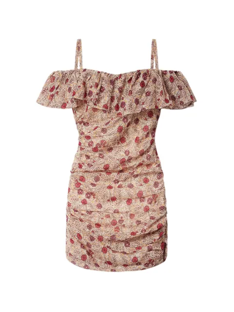 MARANT ÉTOILE Davilia ruffled floral-print mini dress Neutrals RO1102FAD3J03E