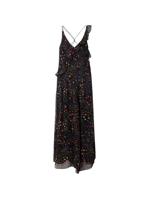 ISABEL MARANT Luxie floral-print ruffled midi dress Black RO1002FAD3J01E