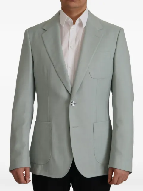 Dolce & Gabbana single-breasted cashmere-blend blazer Green JKT3396