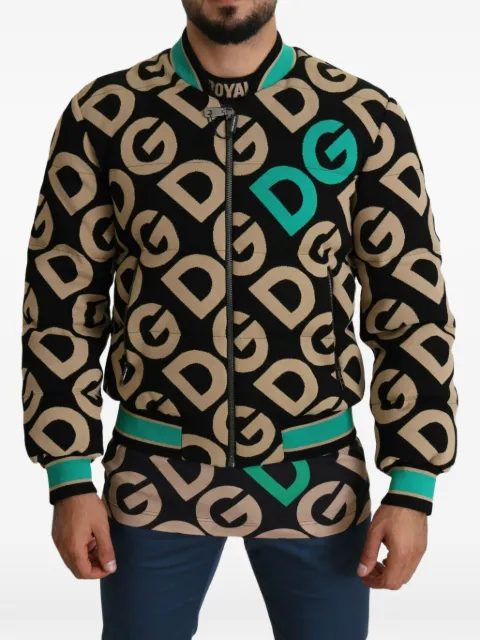 Dolce & Gabbana logo-print bomber jacket Black DGMILLENNIALS