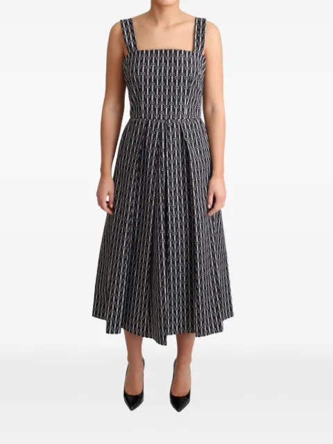 Dolce & Gabbana geometric-print A-line midi dress Black 8052145390432