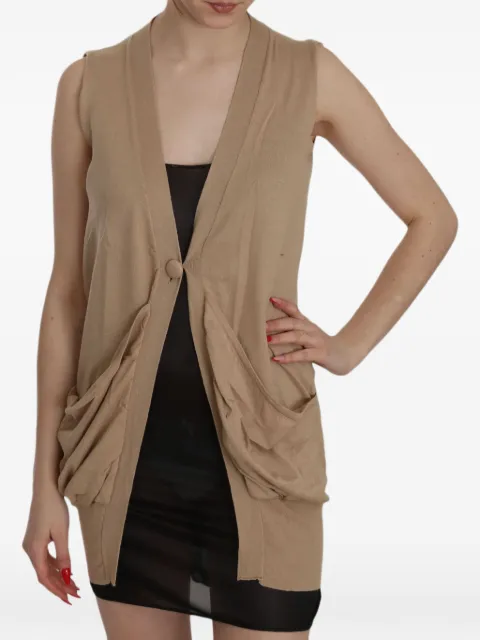Pink Memories sleeveless draped cardigan Neutrals TSH3469
