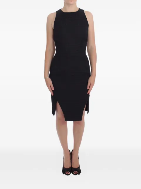 Daizy Shely textured side-slit dress Black 17261