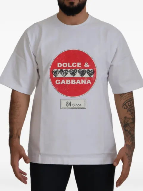 Dolce & Gabbana logo-graphic cotton T-shirt White F8L21T