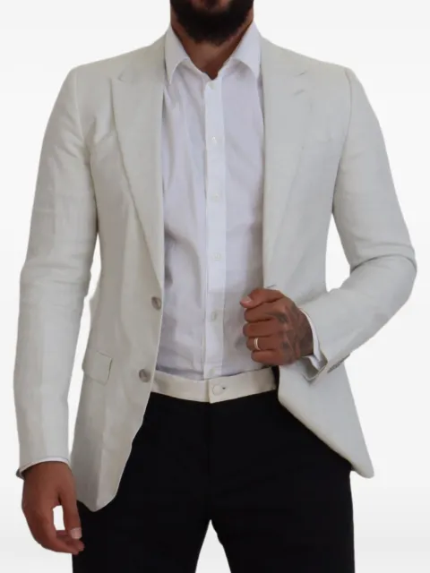 Dolce & Gabbana single-breasted linen blazer White G2QX4TFU4J2
