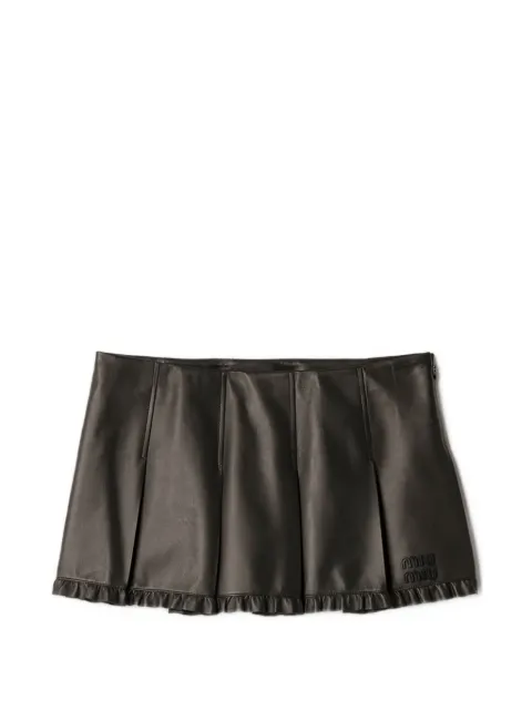 Miu Miu pleated nappa-leather skirt Black MPD861SOOO193Y