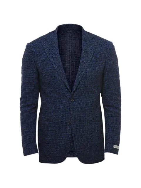 Corneliani single-breasted textured blazer Blue 80XZ097836303002