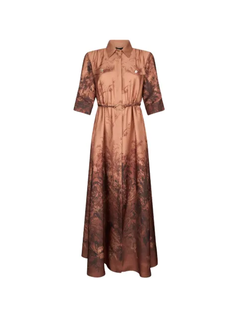 LIU JO printed belted shirt maxi dress Neutrals CA6334TS01AP9655