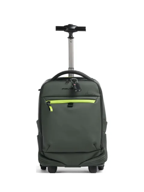 PIQUADRO water-resistant wheeled backpack Green BV6270C2OW