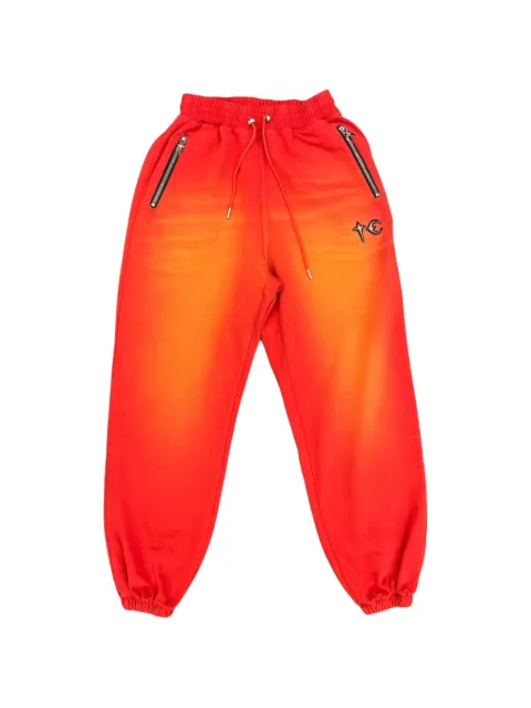 THUG CLUB two-tone washed track pants Red TC26PT0301