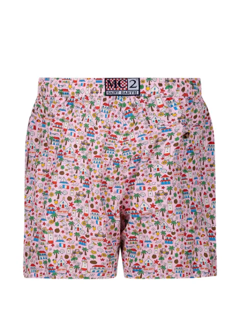 MC2 Saint Barth graphic-print swim shorts Pink LIG000308239L