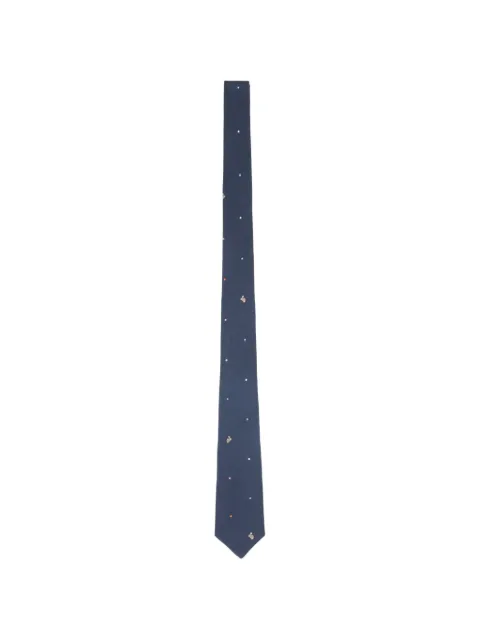 Paul Smith polka-dot rabbit-embroidered tie Blue M1A0TIEW41794