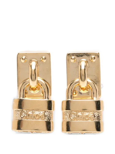 Chloé Nini Paddington padlock-detail earrings Gold CH26AJE07CB7