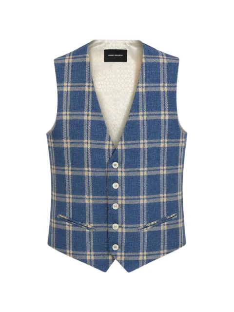 RAMON SANJURJO check-pattern waistcoat Blue 3619365231BLUE