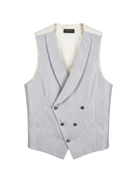 L.B.M. 1911 double-breasted micro-dot waistcoat Blue 1374TESS1696288