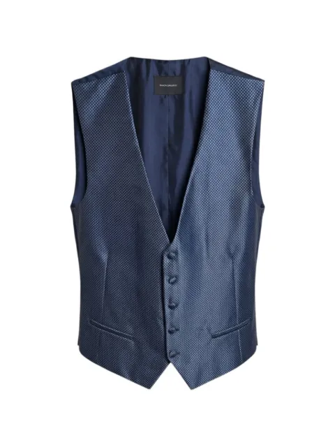 RAMON SANJURJO geometric-pattern waistcoat Blue RS3619149532BLUE