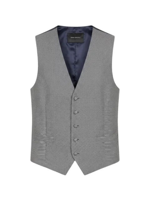 RAMON SANJURJO geometric-pattern single-breasted waistcoat Blue 91RH3619189230BLUE